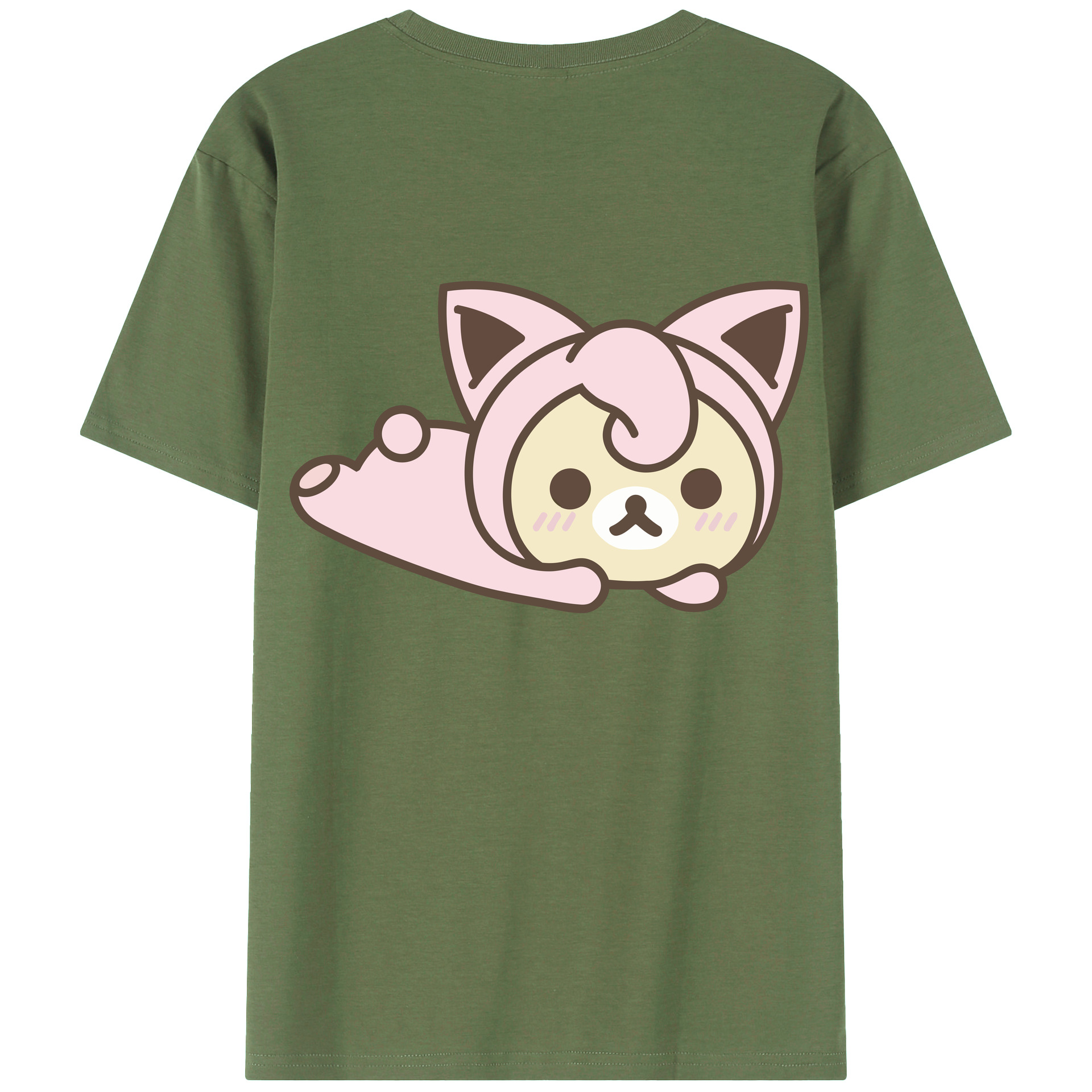 （画像用） リラックマ リラックマ キイロイトリ Rilakkuma Korilakkuma Kiiroitori 綿100％ メンズ半袖Tシャツ（バックプリント） 通気性